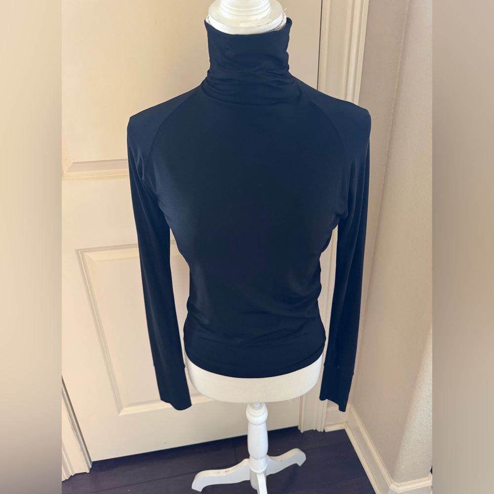 Classic Black Long Sleeve Turtleneck Top